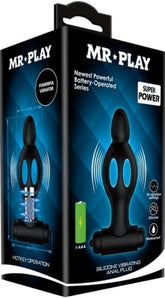Silicone Rechargeable Vibrating Anal Plug - Black Anal Vibrators